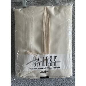 Vintage Mervyns Caress Table Cloth New in Package Off White 60” x 120 Oblong USA